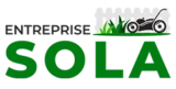 Logo sola entretien de pelouse et espaces verts à limoux avec tondeuse et herbe stylisée